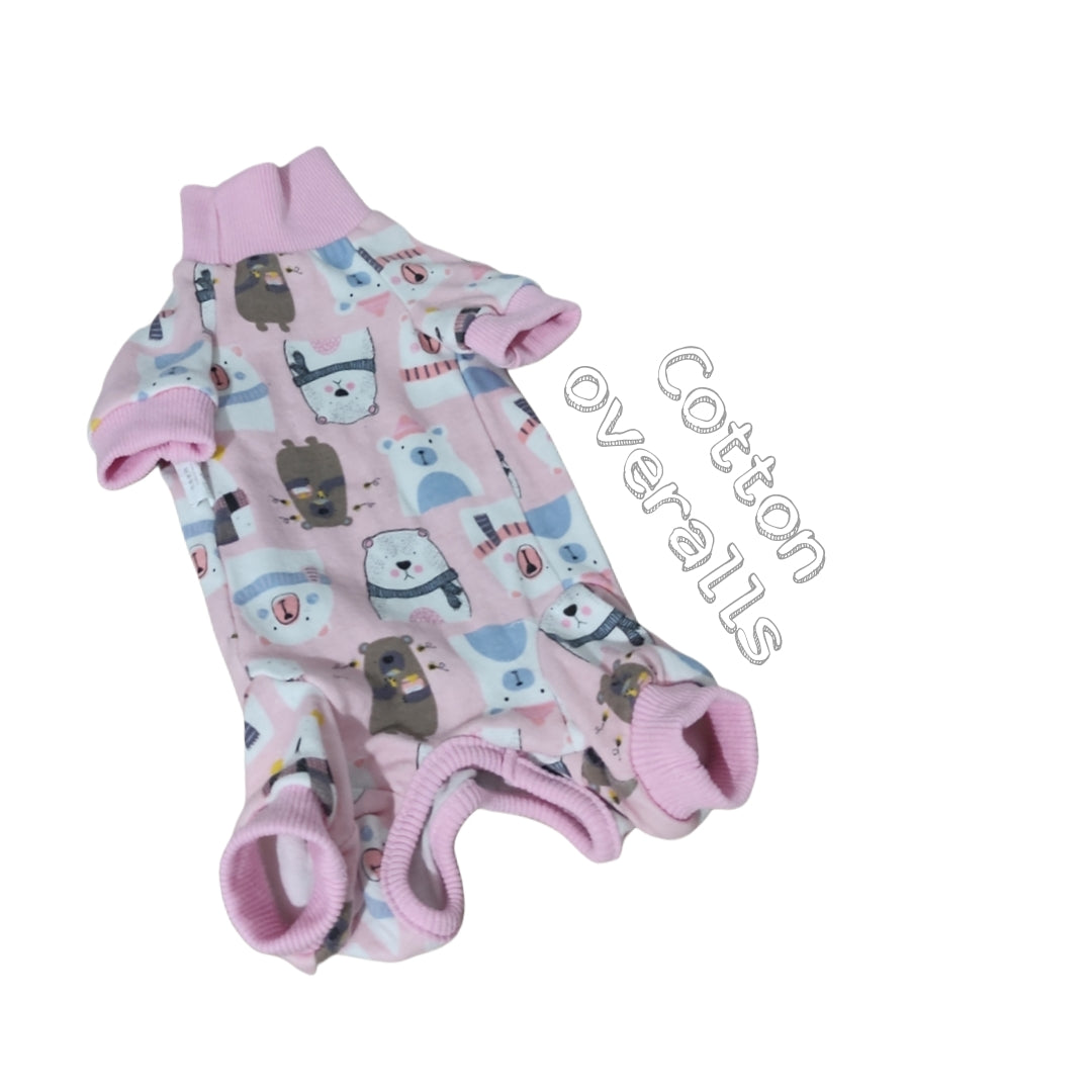 Cotton overalls cat and dog