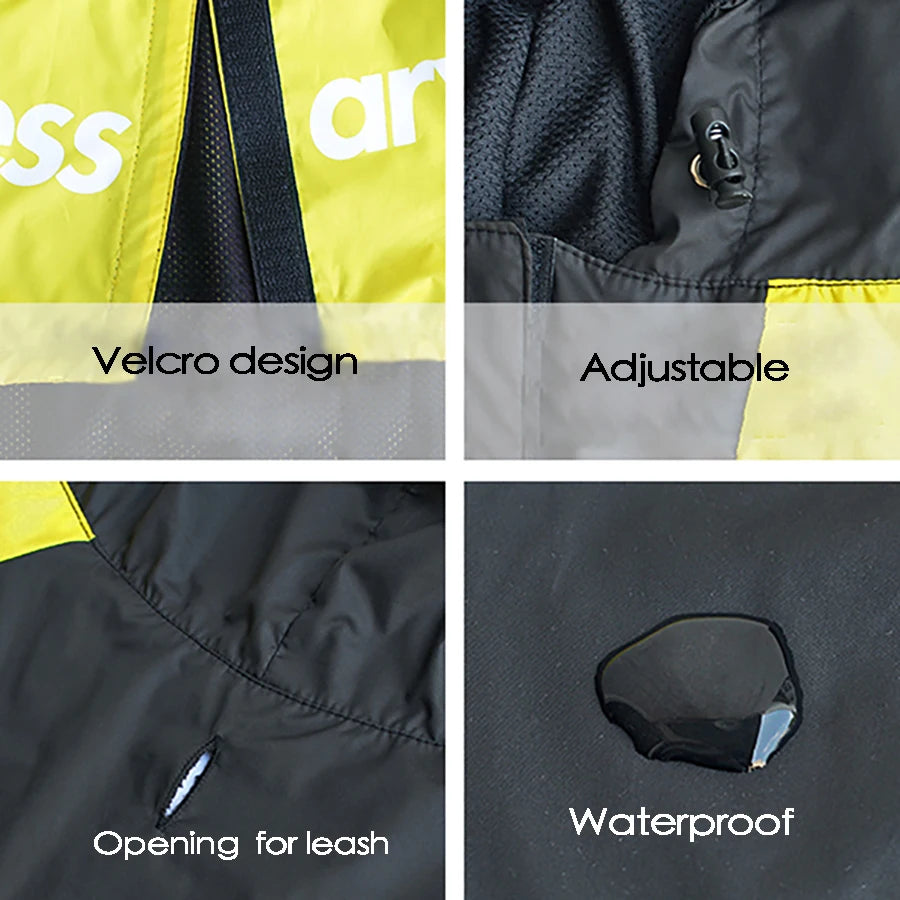 Waterproof reflective pet clothing jacket.