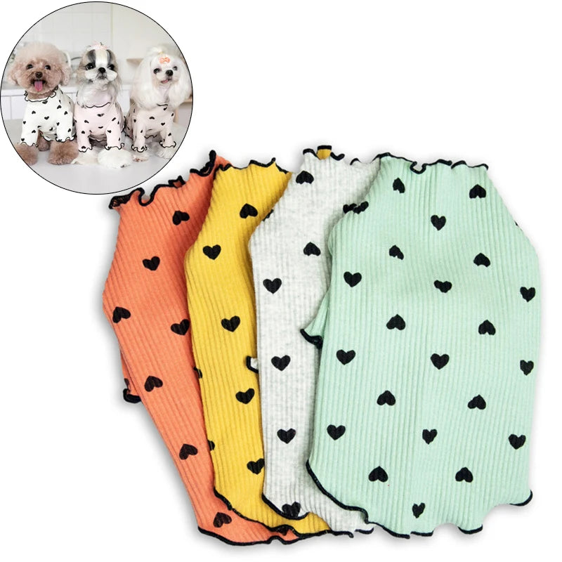 Cute Print Cotton T-Shirt for Dogs Cats Chihuahua Shih Tzu Home Pet Clothes