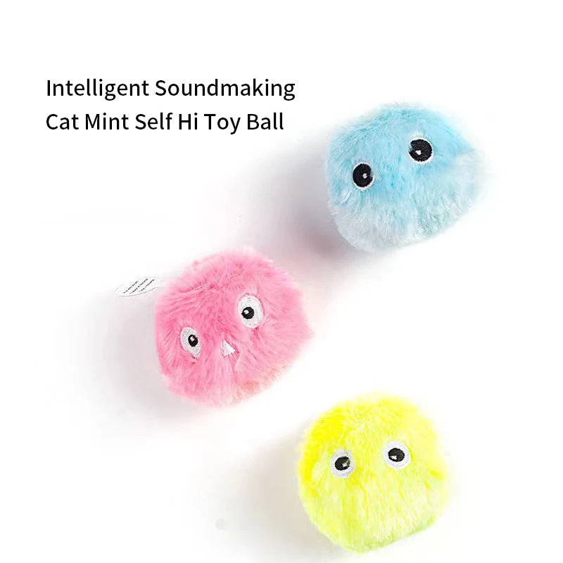 Smart Cat Toys Interactive Ball Plush Electric Catnip Educational Toy Kitten Sensory Sound
