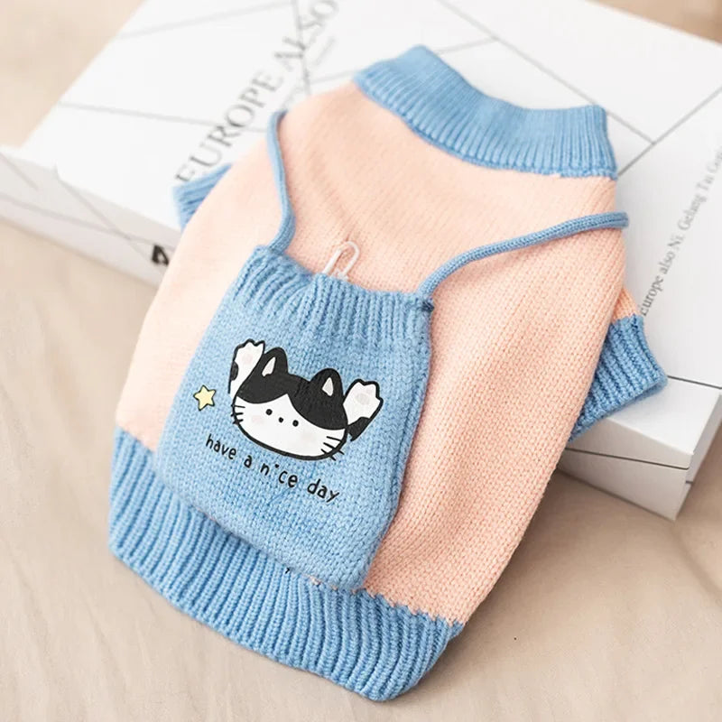 Knitted sweater, warm clothes for your pet
