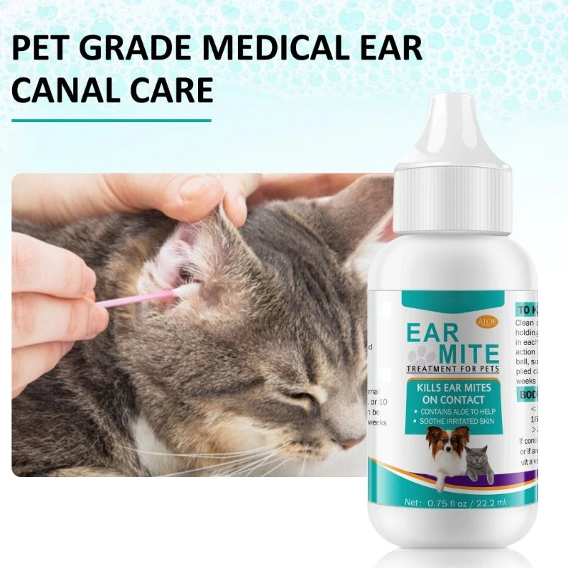 Ear mite treatment for dogs and cats.
