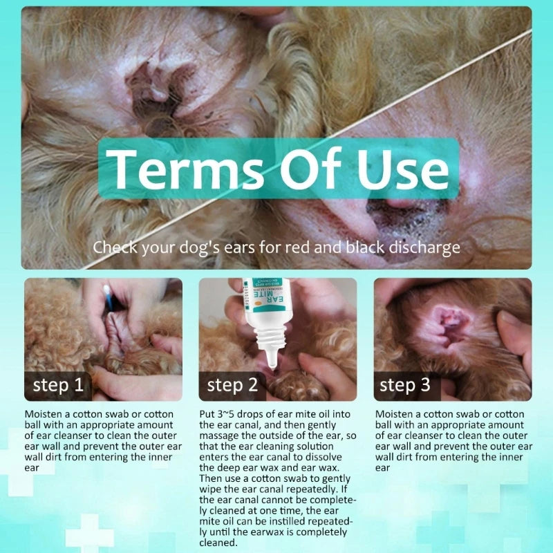 Ear mite treatment for dogs and cats.