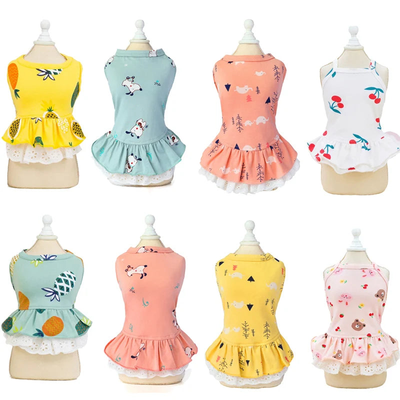 Cotton Dress for Cats and Dogs Summer Pet Clothes