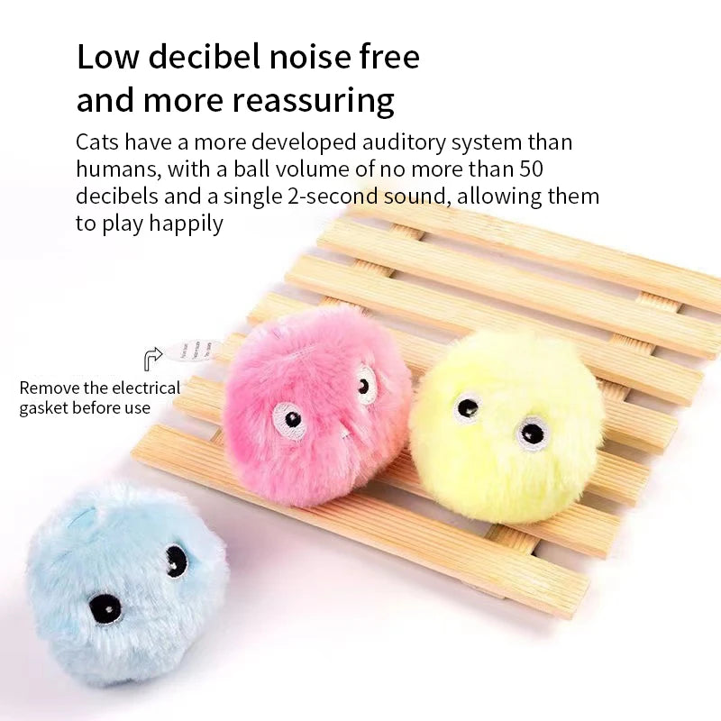 Smart Cat Toys Interactive Ball Plush Electric Catnip Educational Toy Kitten Sensory Sound