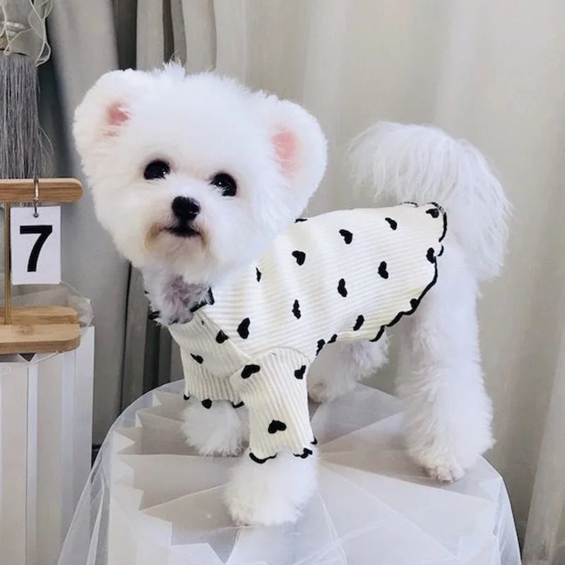 Cute Print Cotton T-Shirt for Dogs Cats Chihuahua Shih Tzu Home Pet Clothes