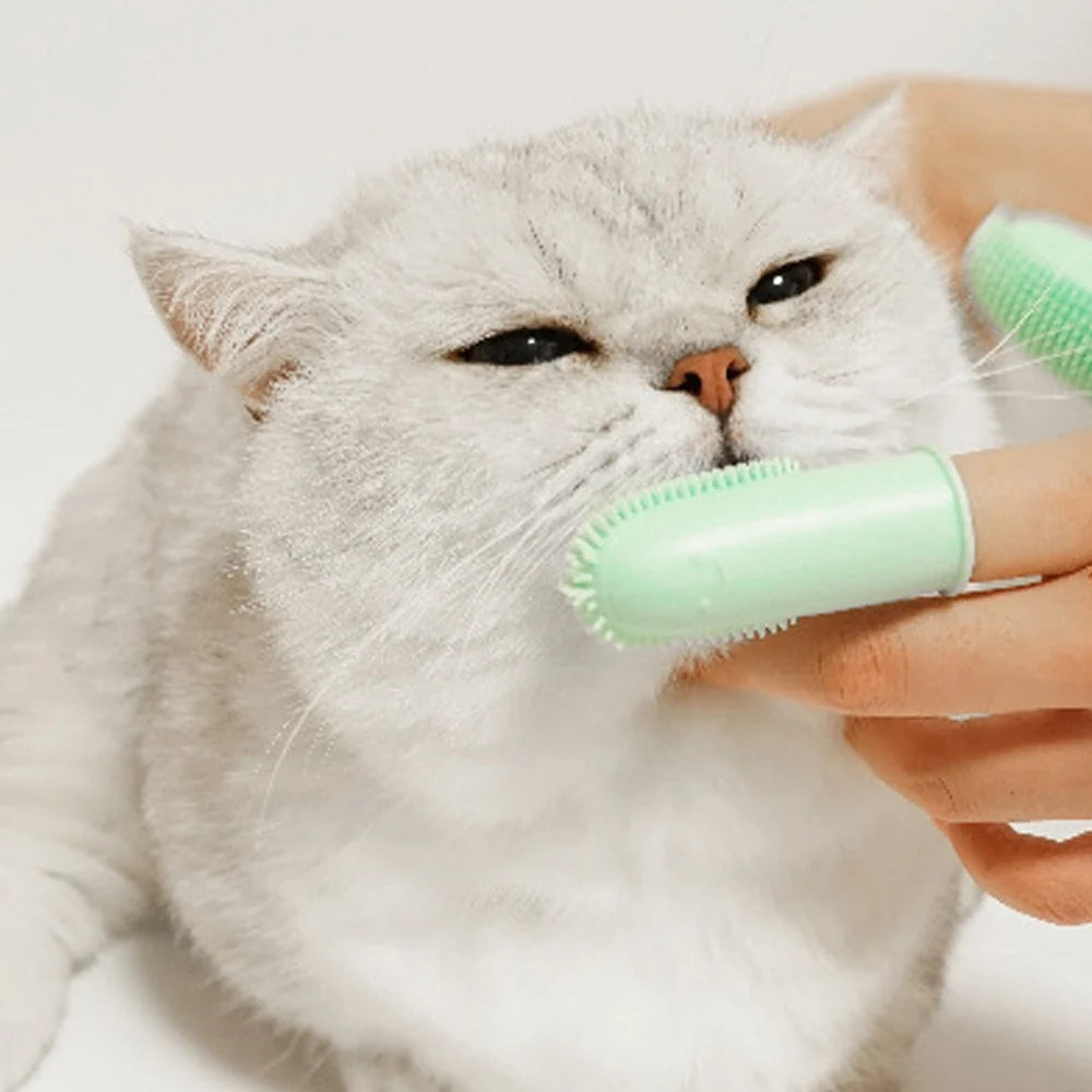 Super Soft Two Finger Toothbrush for Dogs, Pet Teeth Cleaning,