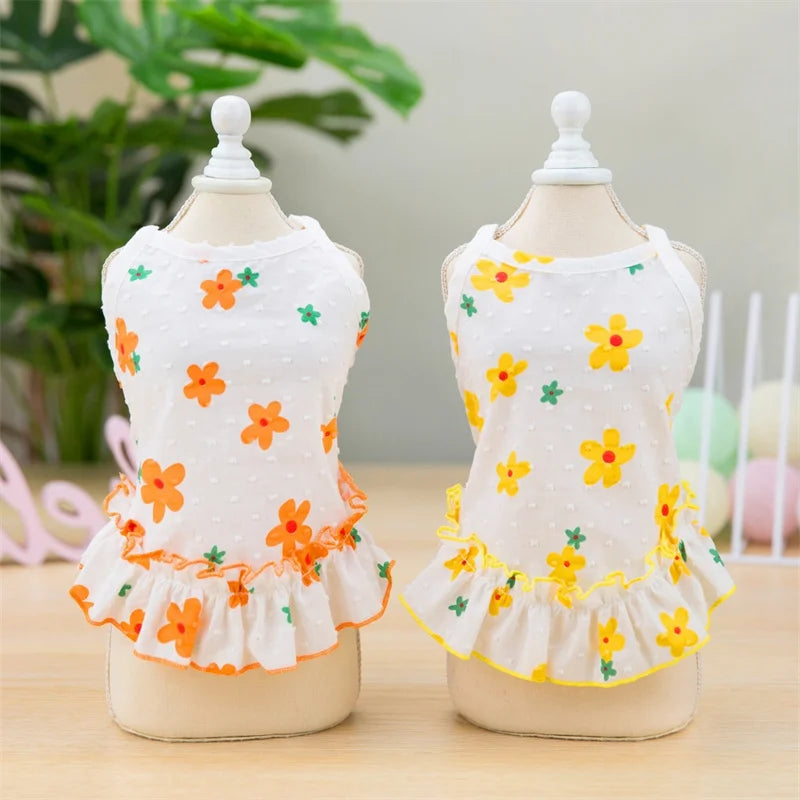 Cotton Dress for Cats and Dogs Summer Pet Clothes