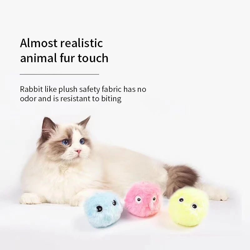 Smart Cat Toys Interactive Ball Plush Electric Catnip Educational Toy Kitten Sensory Sound