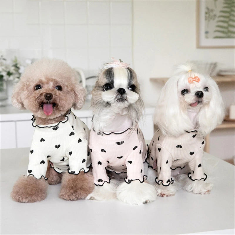 Cute Print Cotton T-Shirt for Dogs Cats Chihuahua Shih Tzu Home Pet Clothes