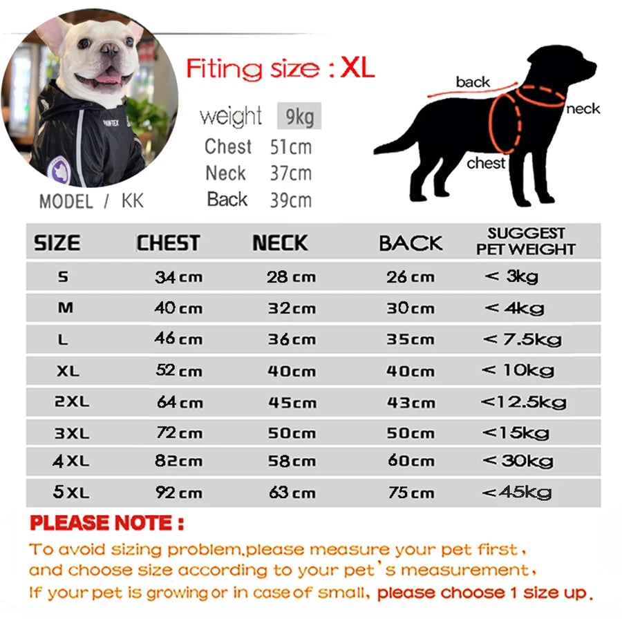Waterproof reflective pet clothing jacket.