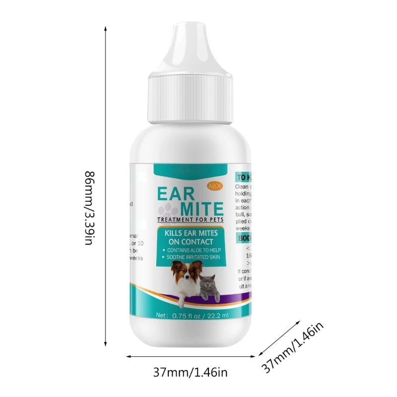 Ear mite treatment for dogs and cats.