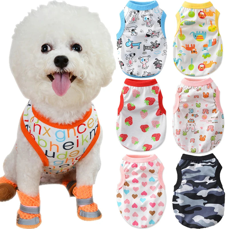 Summer Dog Clothes T-Shirt for Small Medium Dogs and Cats
