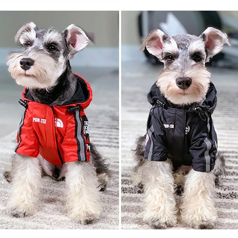 Waterproof reflective pet clothing jacket.