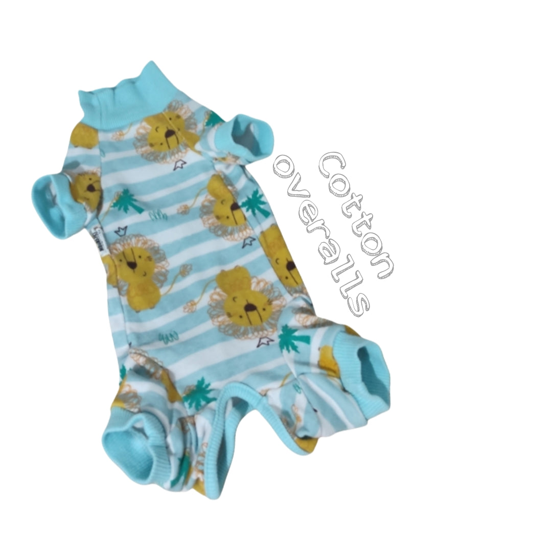 Cotton overalls cat and dog