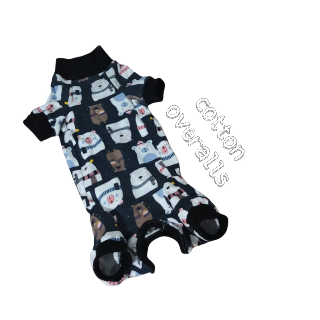 Cotton overalls cat and dog