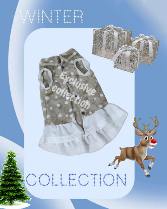 Stylish warm dog dress, dog sweatshirt