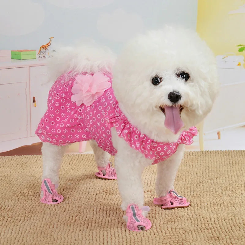Floral print princess dress for dog