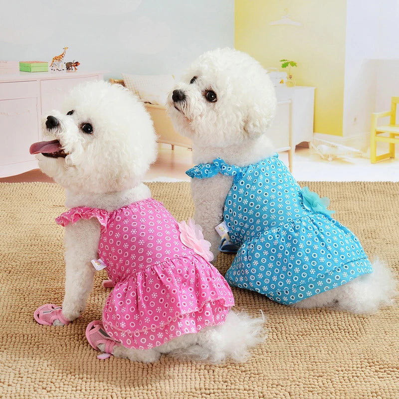 Floral print princess dress for dog