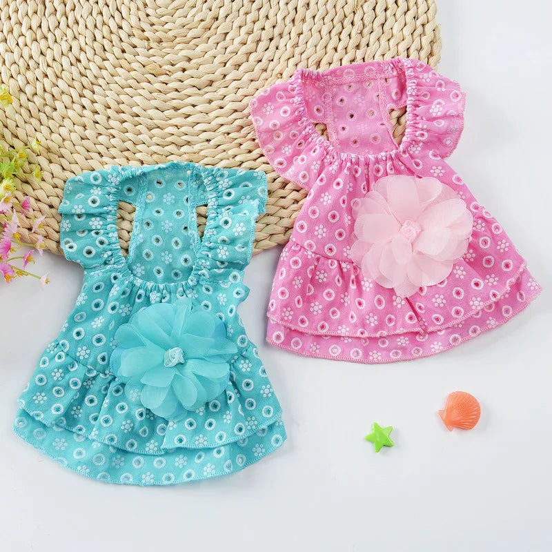 Floral print princess dress for dog