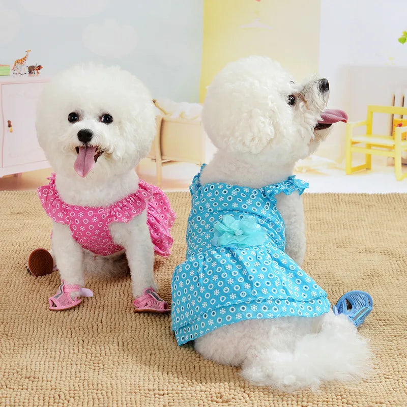 Floral print princess dress for dog