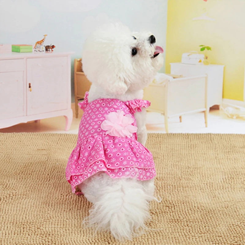 Floral print princess dress for dog