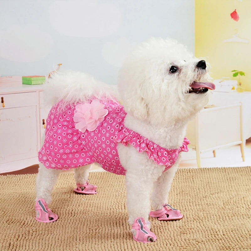 Floral print princess dress for dog