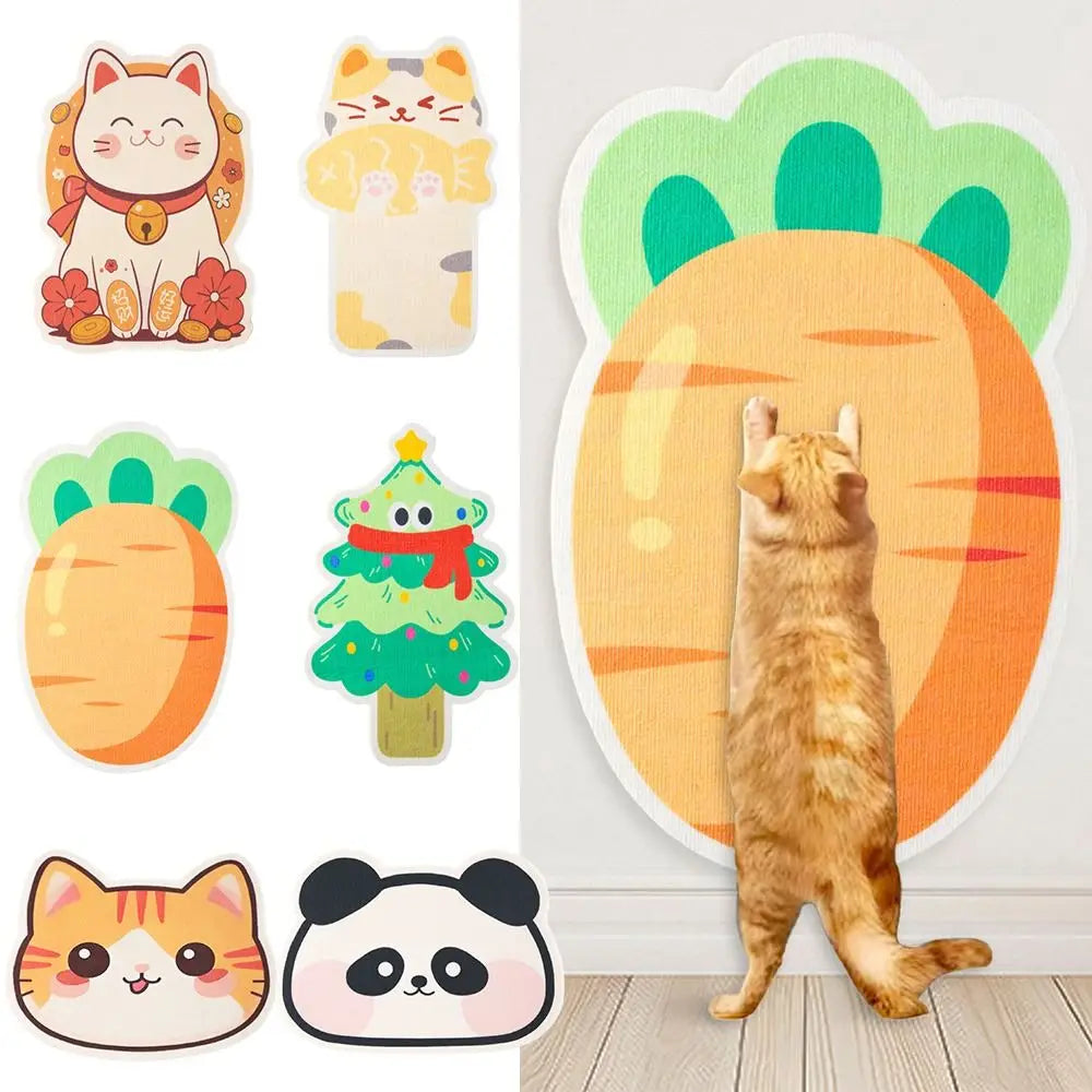 Self-adhesive scratching mat for cats