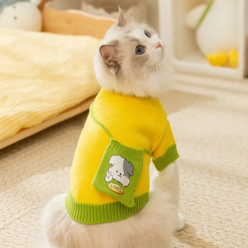 Knitted sweater, warm clothes for your pet