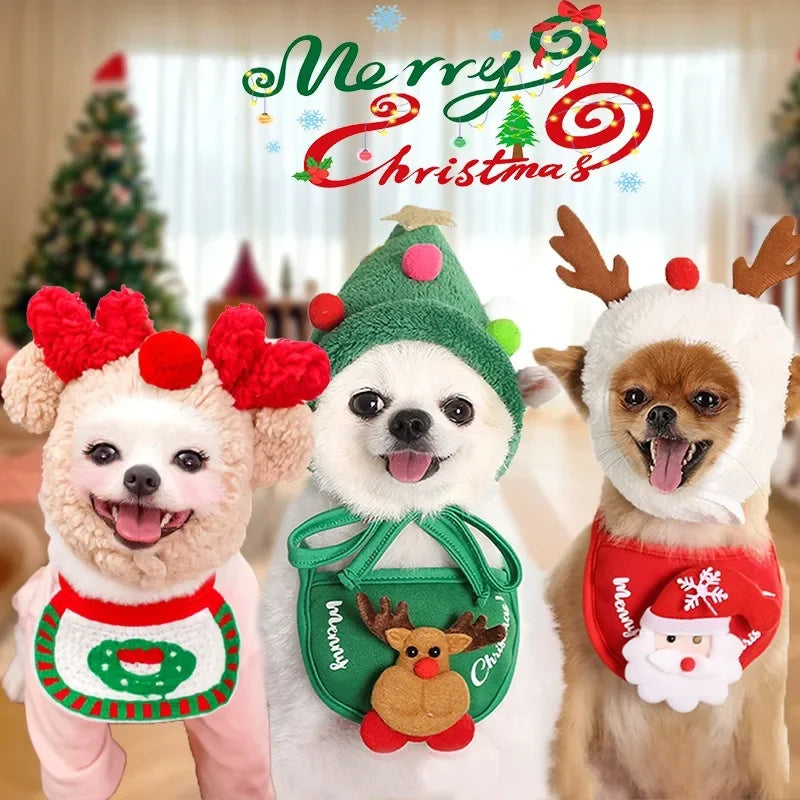 Christmas hats and scarves for dogs and cats