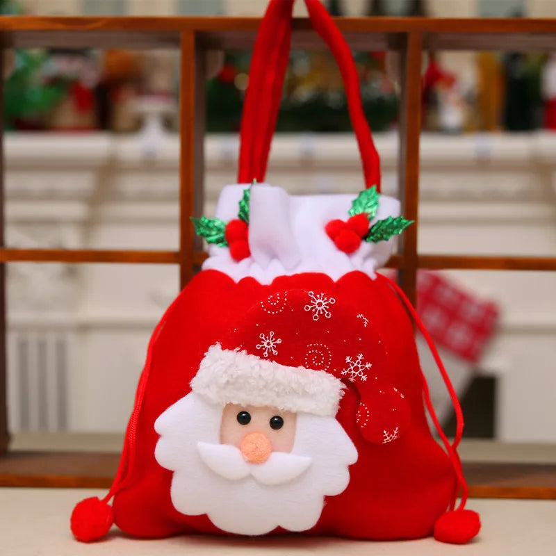 Festive gift wrapping. Santa Claus and reindeer, for gifts and sweets.