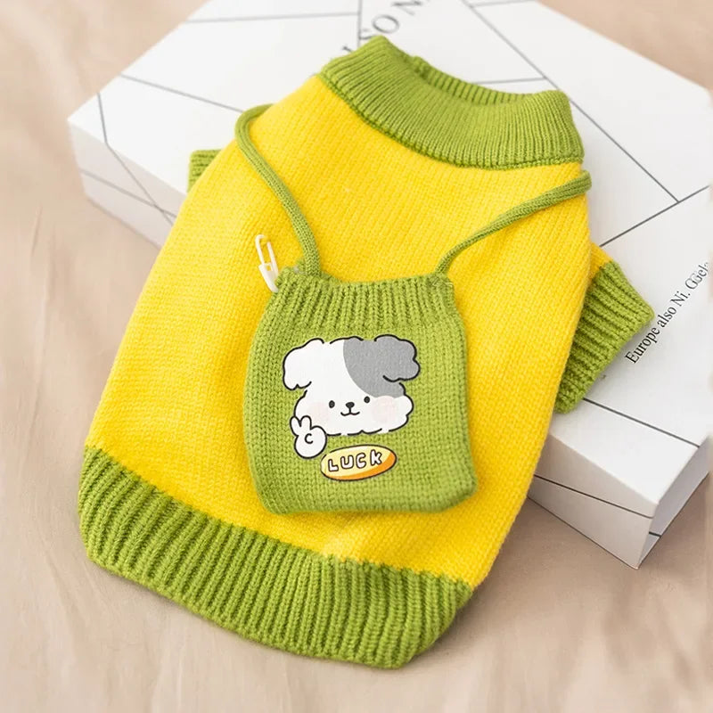 Knitted sweater, warm clothes for your pet