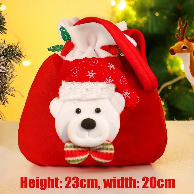 Festive gift wrapping. Santa Claus and reindeer, for gifts and sweets.