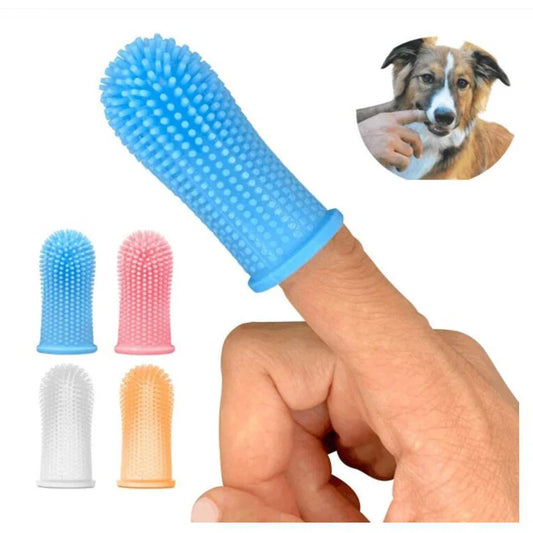 Soft finger toothbrush for dogs.