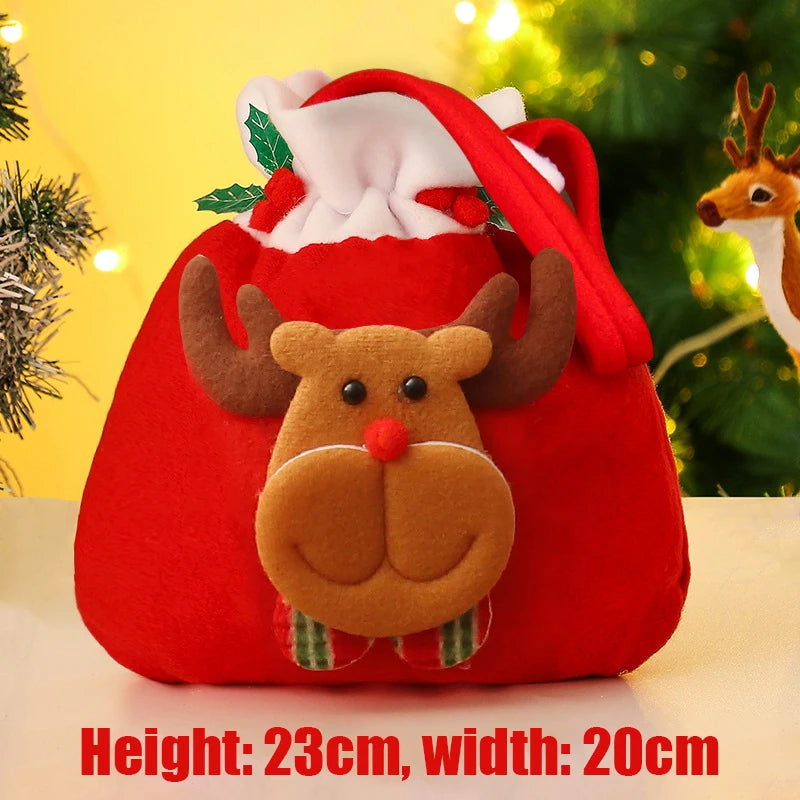 Festive gift wrapping. Santa Claus and reindeer, for gifts and sweets.