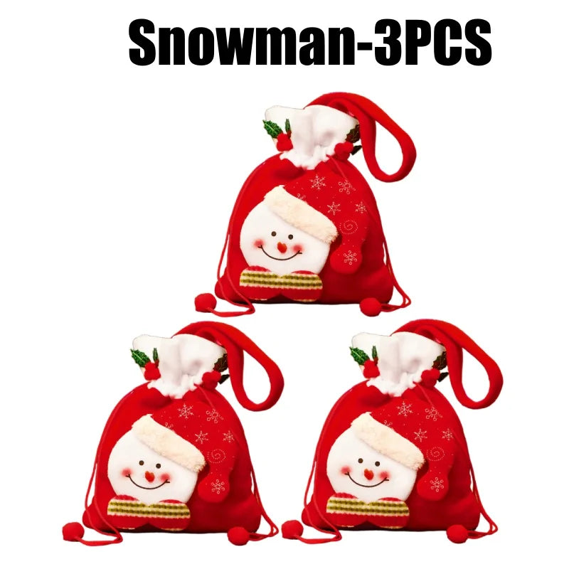 Festive gift wrapping. Santa Claus and reindeer, for gifts and sweets.