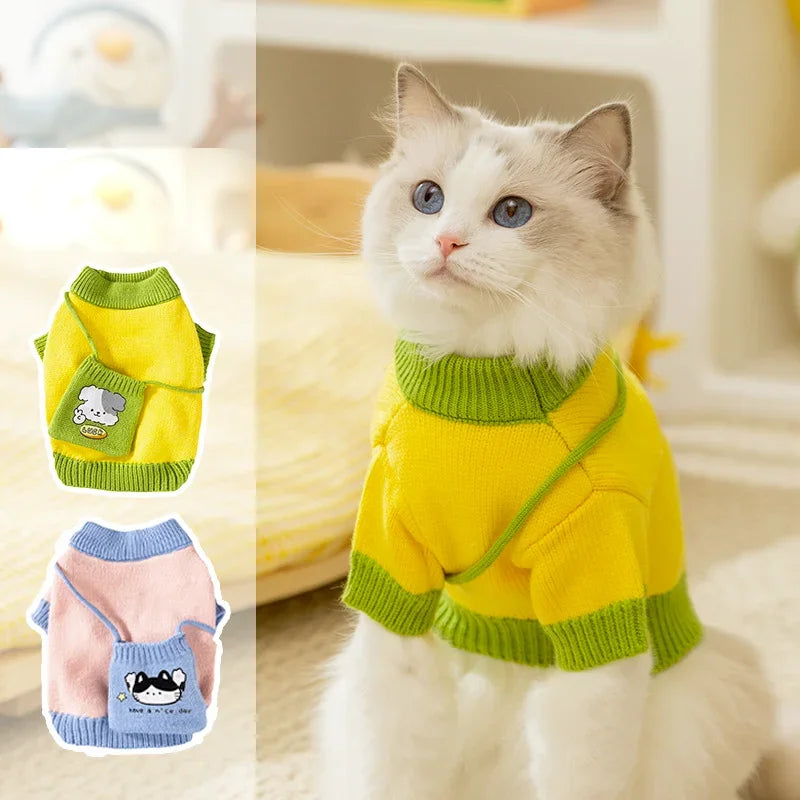 Knitted sweater, warm clothes for your pet