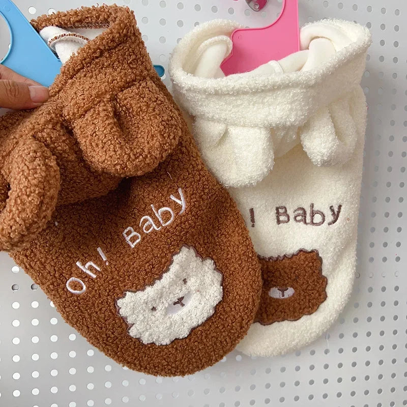 Plush velvet vest for small dogs and cats