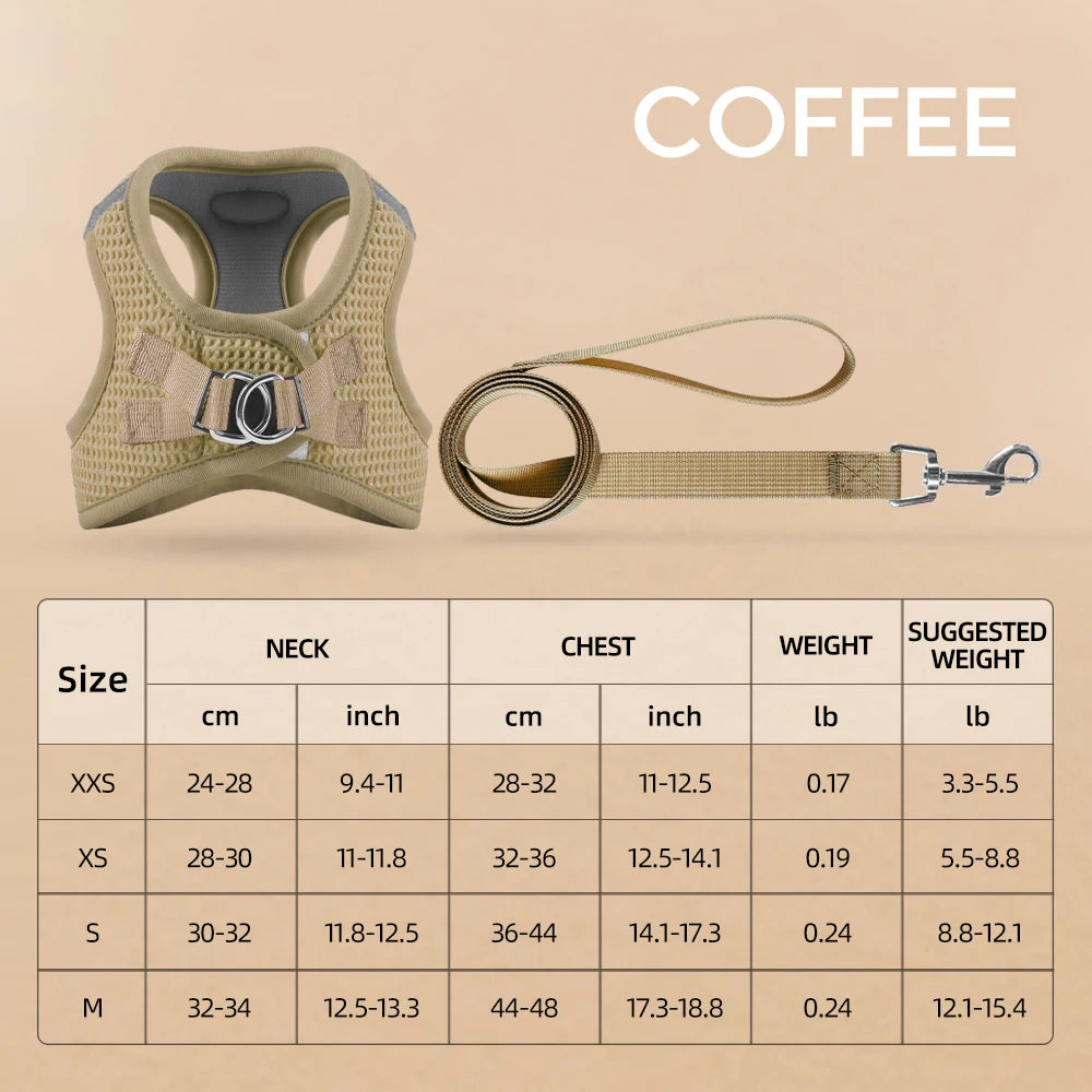 Reflective Pet Harness with Leash