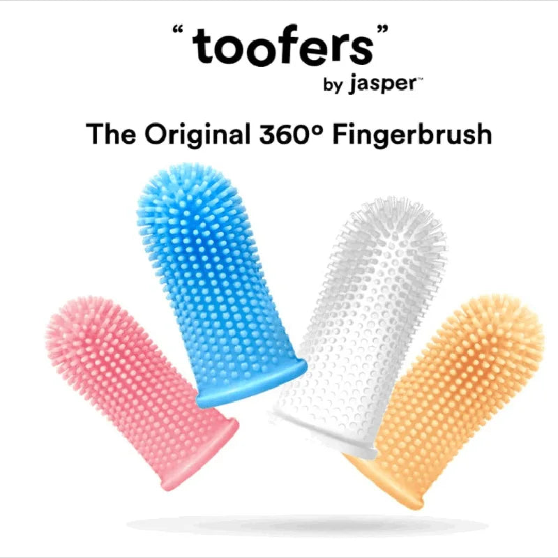 Soft finger toothbrush for dogs.