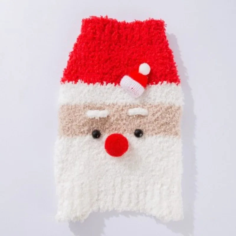 Christmas Dog Clothes Winter Thick Plush Santa Claus Vest