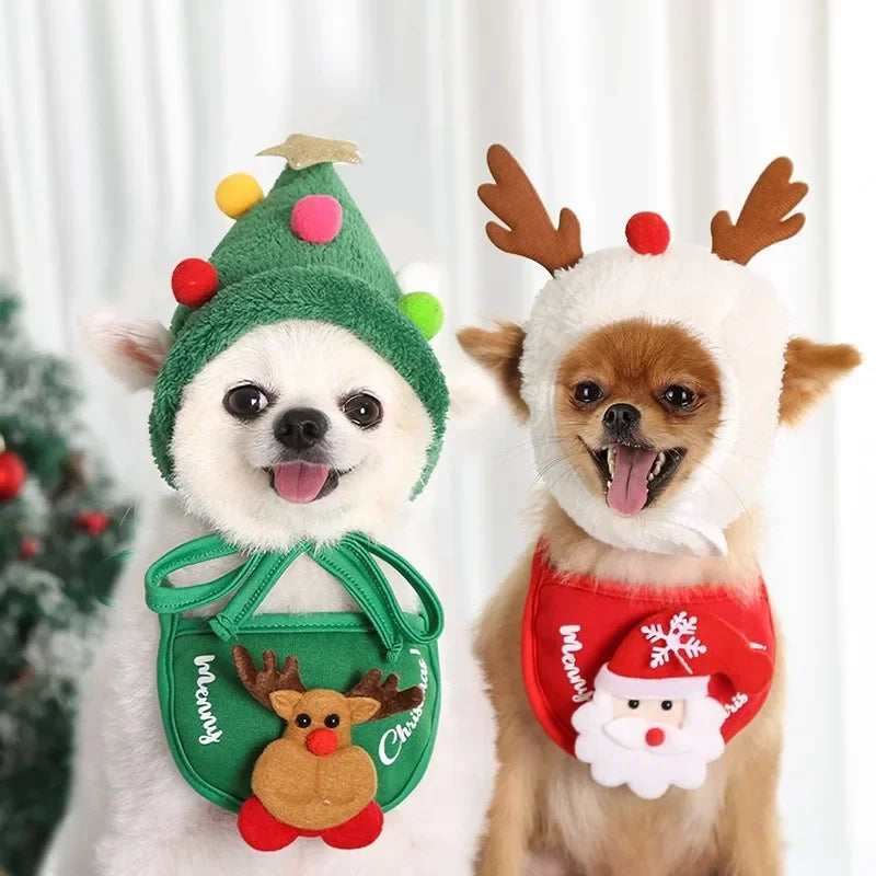 Christmas hats and scarves for dogs and cats