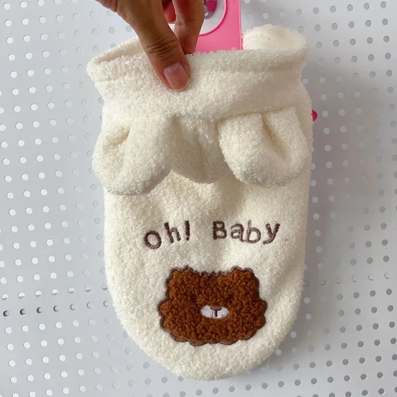 Plush velvet vest for small dogs and cats