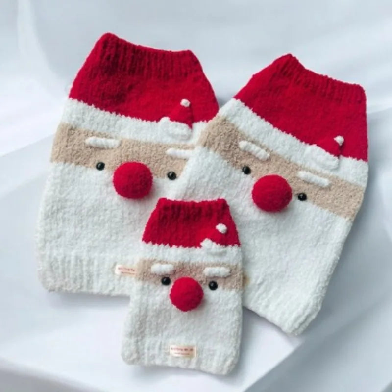 Christmas Dog Clothes Winter Thick Plush Santa Claus Vest