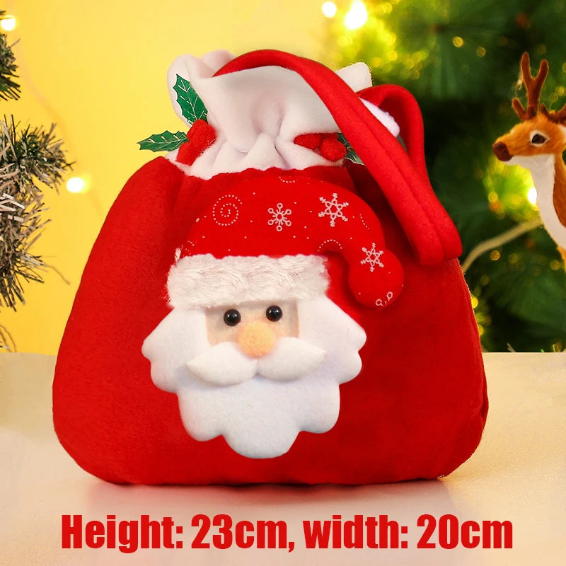 Festive gift wrapping. Santa Claus and reindeer, for gifts and sweets.