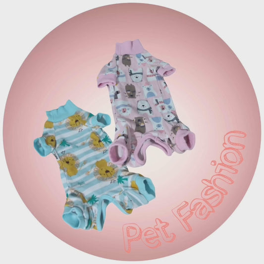 Cotton overalls cat and dog